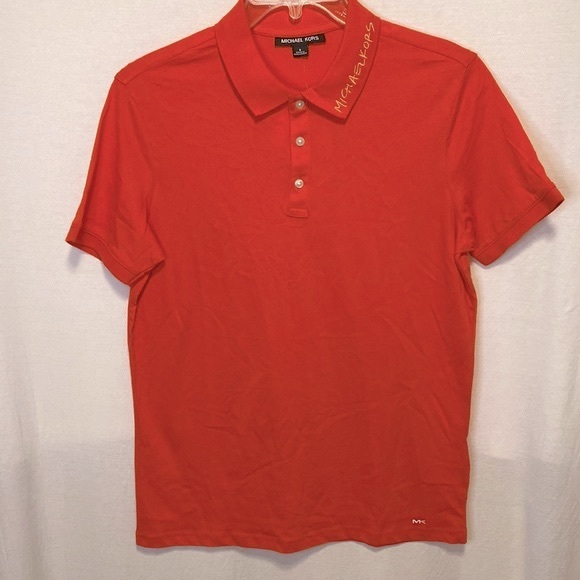 Michael Kors polo shirt NWT! Size S orange with embroidered detail on collar - Picture 2 of 9